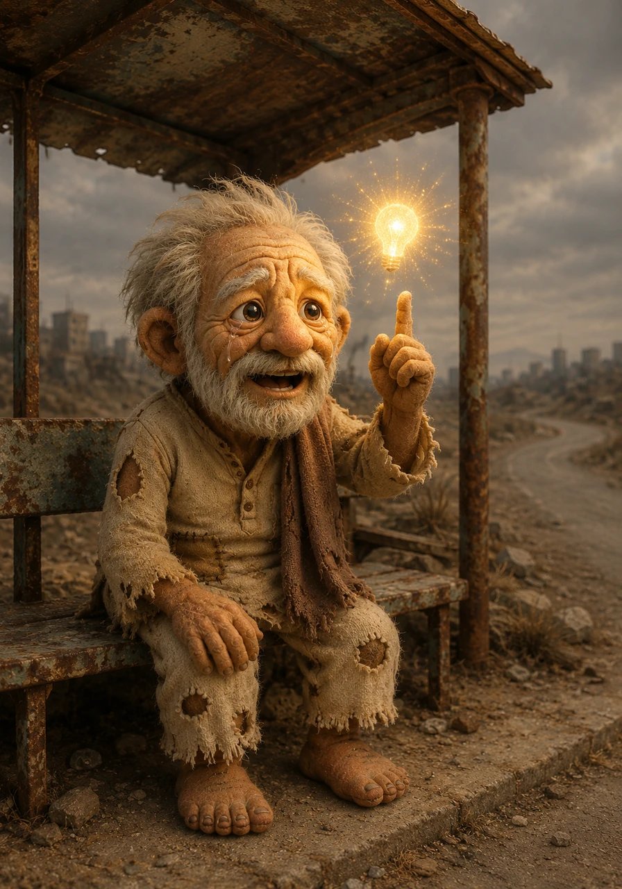 Sitting alone at a rusted, deserted bus stand on the edge of town, Dada wept and pondered his bizarre fate. Suddenly, a brilliant spark of inspiration lit up his eyes, and he realized his strange curse could actually be a golden opportunity.
