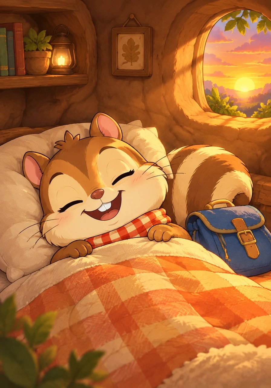 As the sun began to set, Charlie returned home with his heart full of joy and a pouch full of memories. He snuggled into his cozy burrow, listening to the soft evening chirps outside his window. With a happy smile, Charlie drifted off to sleep, dreaming of his next grand adventure.