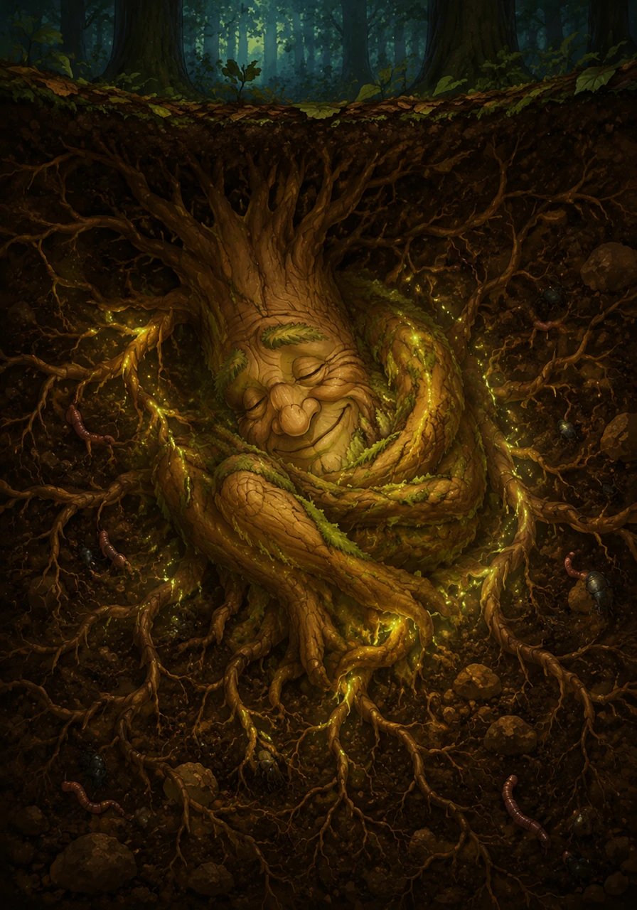 Beneath the dark, cold earth, Pip began to feel something magical happening while he rested. His roots spread outward, drinking in the quiet nutrients of the earth and anchoring him firmly to the forest floor. He realized that even though nothing was changing on the outside, he was growing stronger and deeper every single day.