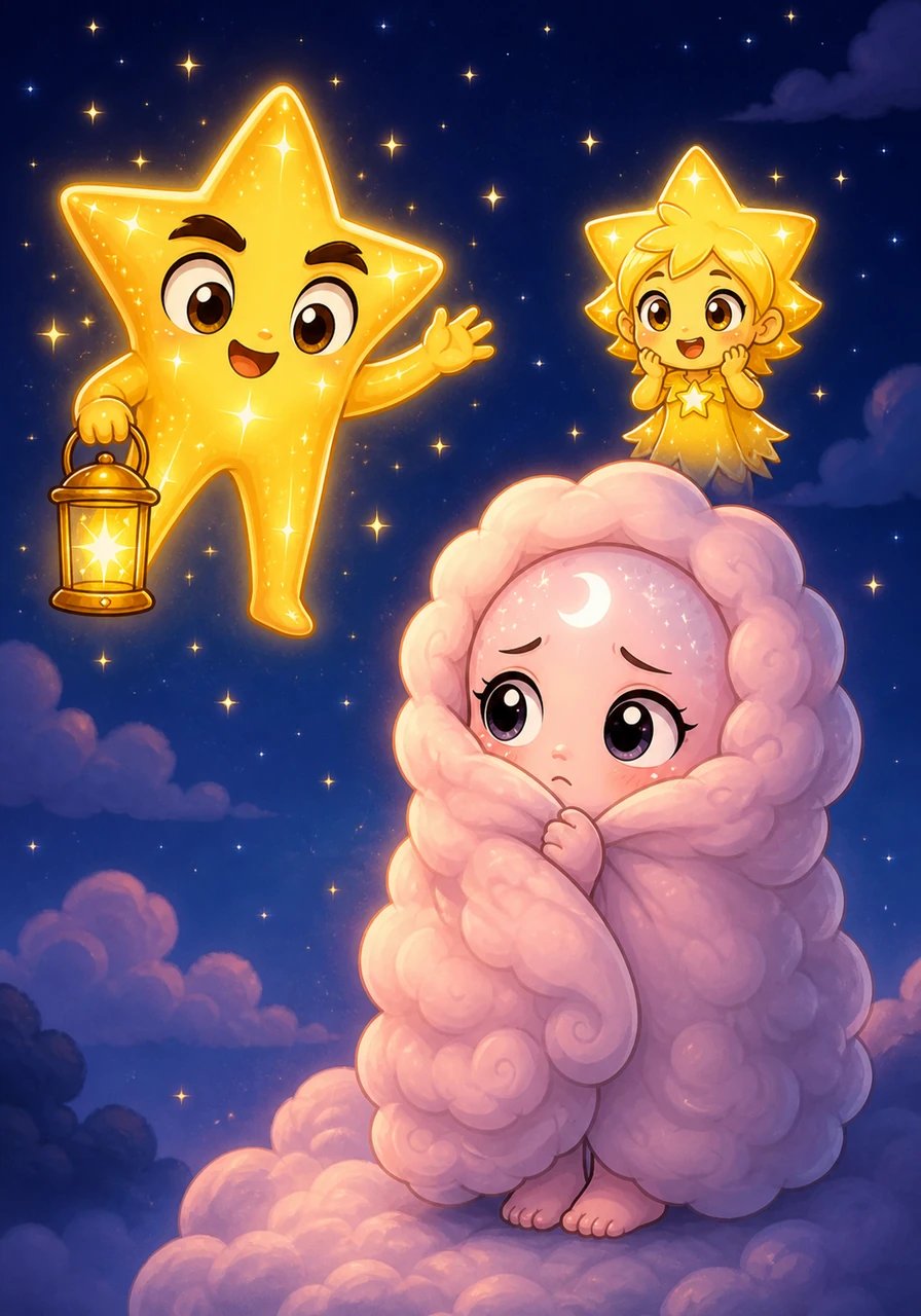 Luna heard her friends calling and blushed, her silver light turning a soft, warm shade of pink. She whispered back that she was worried she wasn't bright enough to guide the travelers on Earth tonight.