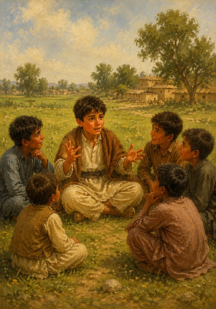 علی اسی گاؤں کا ایک ذہین اور نہڈر لڑکا تھا جو ہمیشہ دوسروں کی مدد کے لیے تیار رہتا تھا۔ وہ اپنے دوستوں کے ساتھ گاؤں کے میدانوں میں کھیلتا اور اپنی بہادری کے قصے سنایا کرتا تھا۔