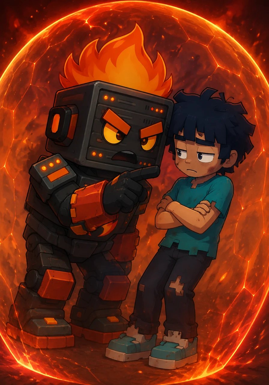 Flamefraggs becomes intensely possessive within the barrier, constantly trying to steer their conversations, worried that other players might influence Wemmbu if he leaves. His controlling nature creates tension and emotional distance, and their discussions turn cold despite the fiery setting.