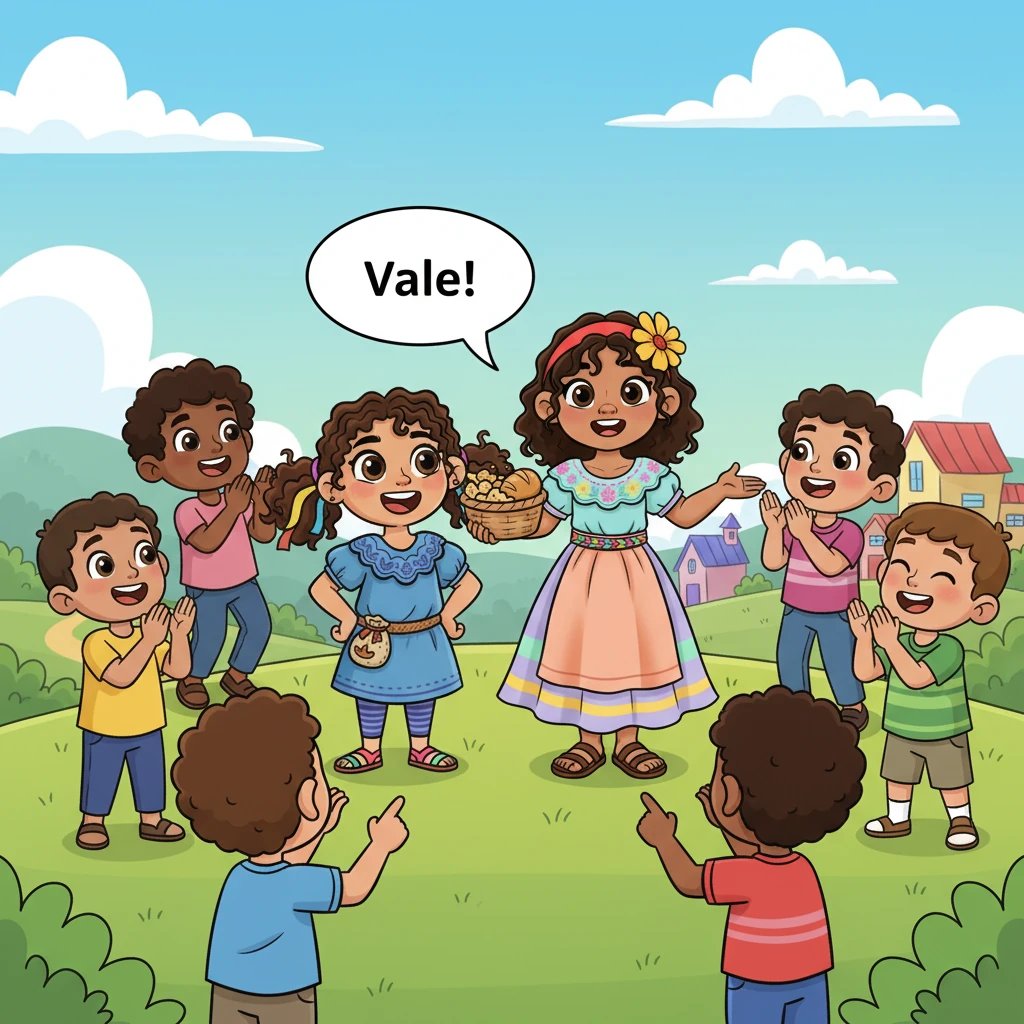 Vale y Marlen explicaron su filosofía: 'Compartir es divertido, pero compartir con justicia es aún mejor. ¡Así, todos nos sentimos valorados y felices!'. Los demás niños aplaudieron, inspirados por la idea de que nadie debía conformarse con poco.