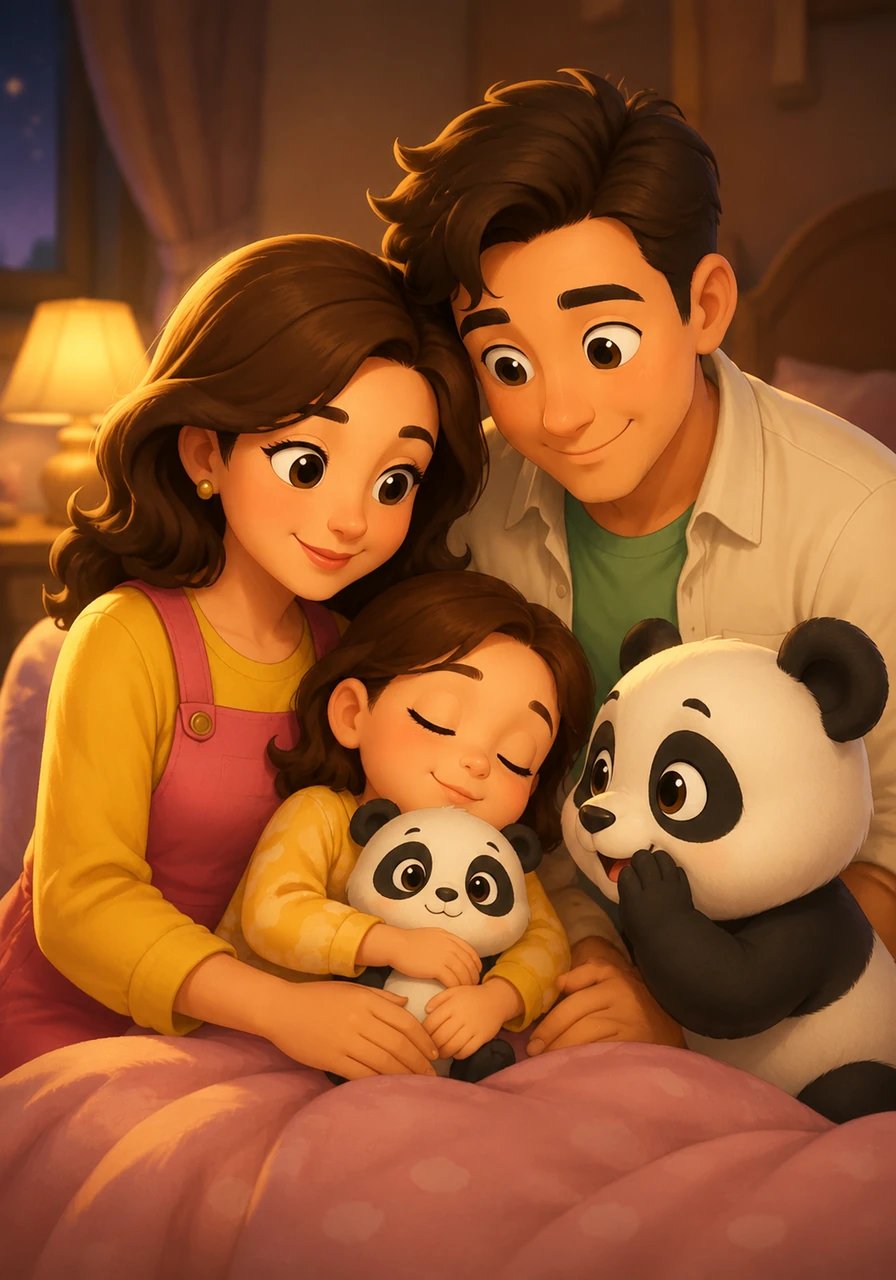 Blotti sereinement dans les bras aimants de tes parents, tu peux enfin fermer tes petits yeux. Mimi te chuchote une douce berceuse pour accompagner tes premiers rêves. Fais de doux rêves, cher petit trésor.