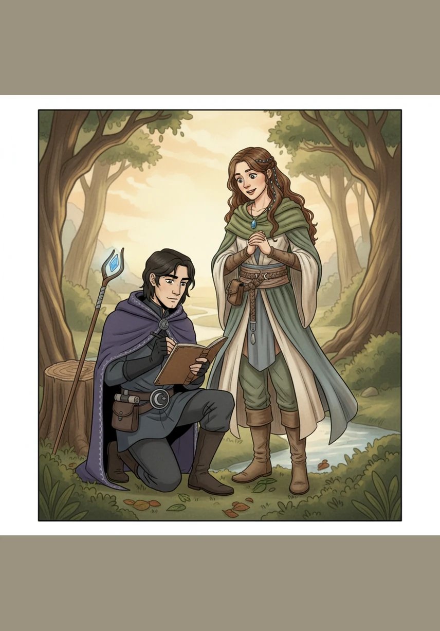 Gabriel abre seu caderno e mostra a Clara seus desenhos dos cantos escondidos da cidade, revelando sua alma de artista. Ela fica profundamente emocionada ao encontrar um esboço detalhado de sua própria floricultura em uma das páginas mais recentes.