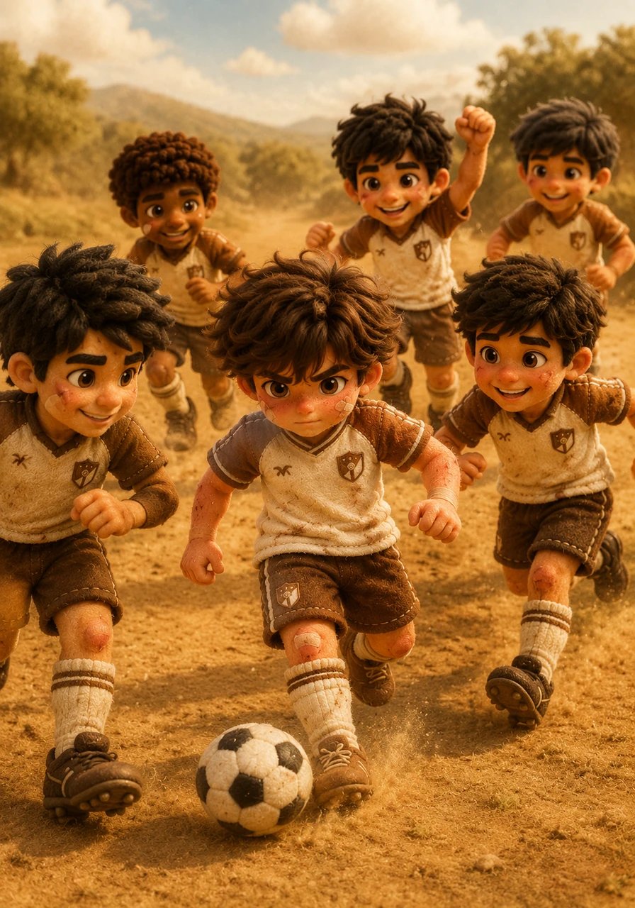 Day after day, the dusty pitch transformed into a field of dreams as Mateo and his new friends trained under the warm afternoon sun. Passing, running, and laughing together, the formal shape of Team Antu began to take root, bound by a collective spirit.