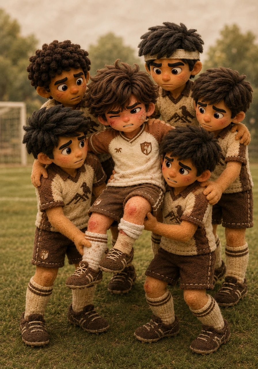 But the path to glory was not without its shadows, as grueling matches took their toll on the players. When Mateo suffered a painful ankle injury during a fierce tackle, his teammates rushed to his side, lifting him up with unwavering solidarity.
