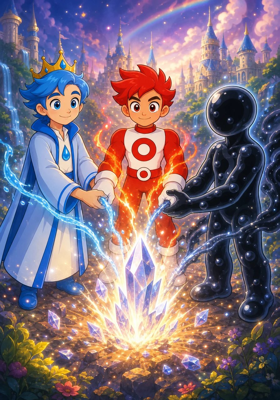 Understanding the message, the elements held hands tightly, sharing their electrons to form strong chemical bonds. In that magical instant, a dazzling crystal formed and illuminated the entire kingdom with sparkling brilliance.