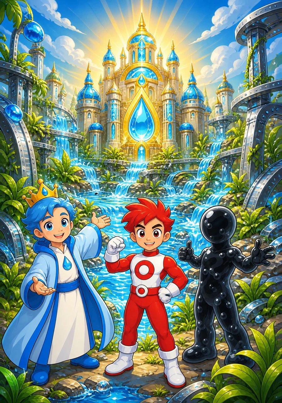The Periodic Palace brightened once again, triggering a cascade of joyful reactions across the realm. Pure water began to flow through rivers, green plants sprouted toward the sun, and strong metals strengthened the land.