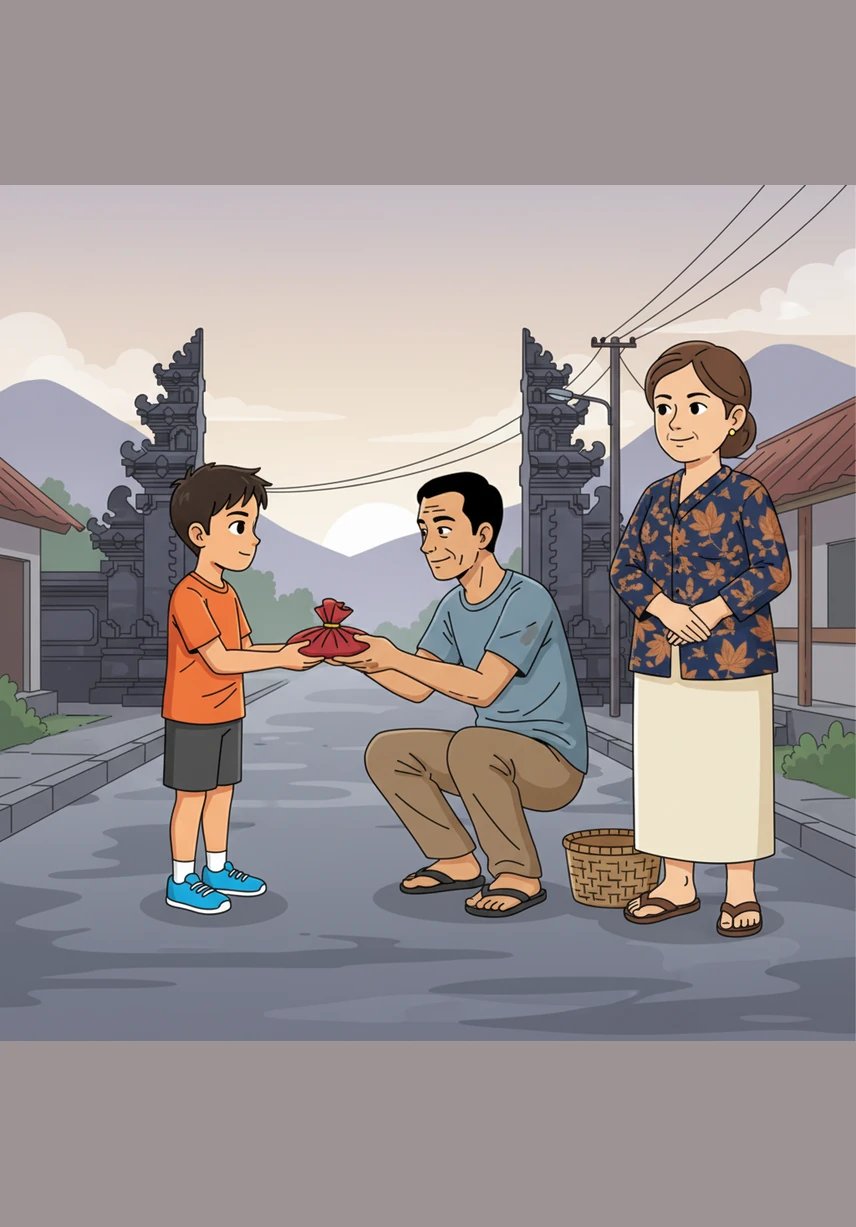 Setiap pagi sebelum matahari terbit, Bimo berlari menyusuri jalanan desa yang berdebu dengan sepatu sekolahnya yang sudah mulai menipis. Meskipun napasnya tersengal-sengal, ia terus memacu kakinya melewati pepohonan kelapa yang berjejer rapi di sepanjang jalan.