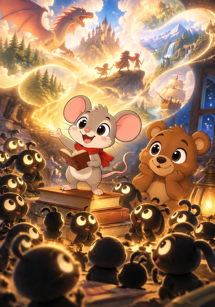 Pip smiled and reminded the letters that without them in the books, no children would ever read about grand dragons, magical forests, or brave explorers again. Realizing that the greatest adventure of all was bringing stories to life for readers, the letters gasped and gathered in excitement.