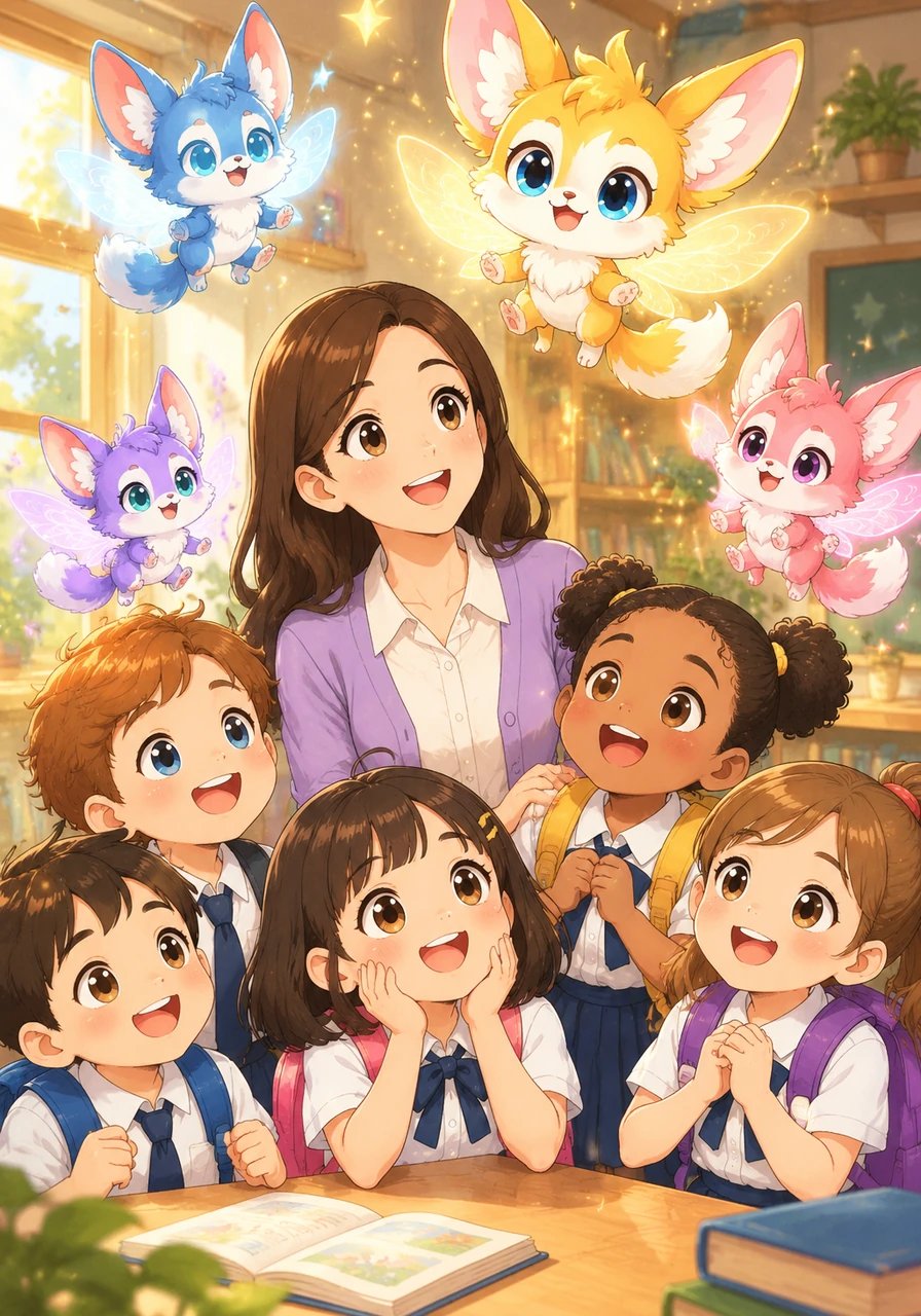 Gasps of wonder fill the room as the children begin to imagine what these guests might look like. Mila wonders if they have oversized ears or fluffy tails, while her friends imagine glowing wings, bright colorful fur, or four small paws.