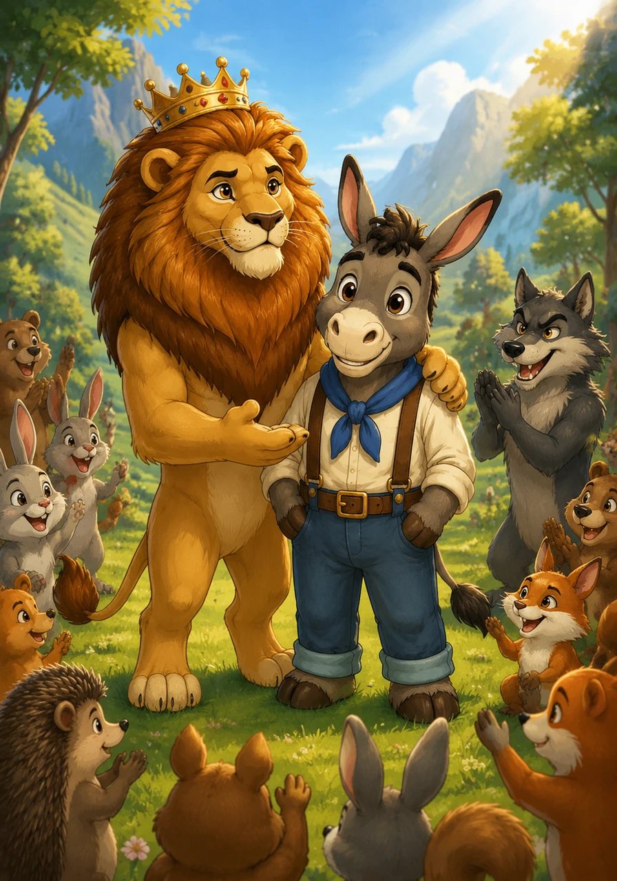 The valley burst into joy as King Lion officially commended Barnaby for his unwavering loyalty, honesty, and brave heart. From that triumphant day forward, the animals remembered that while deceit may temporarily cause trouble, true integrity and courage will always prevail.