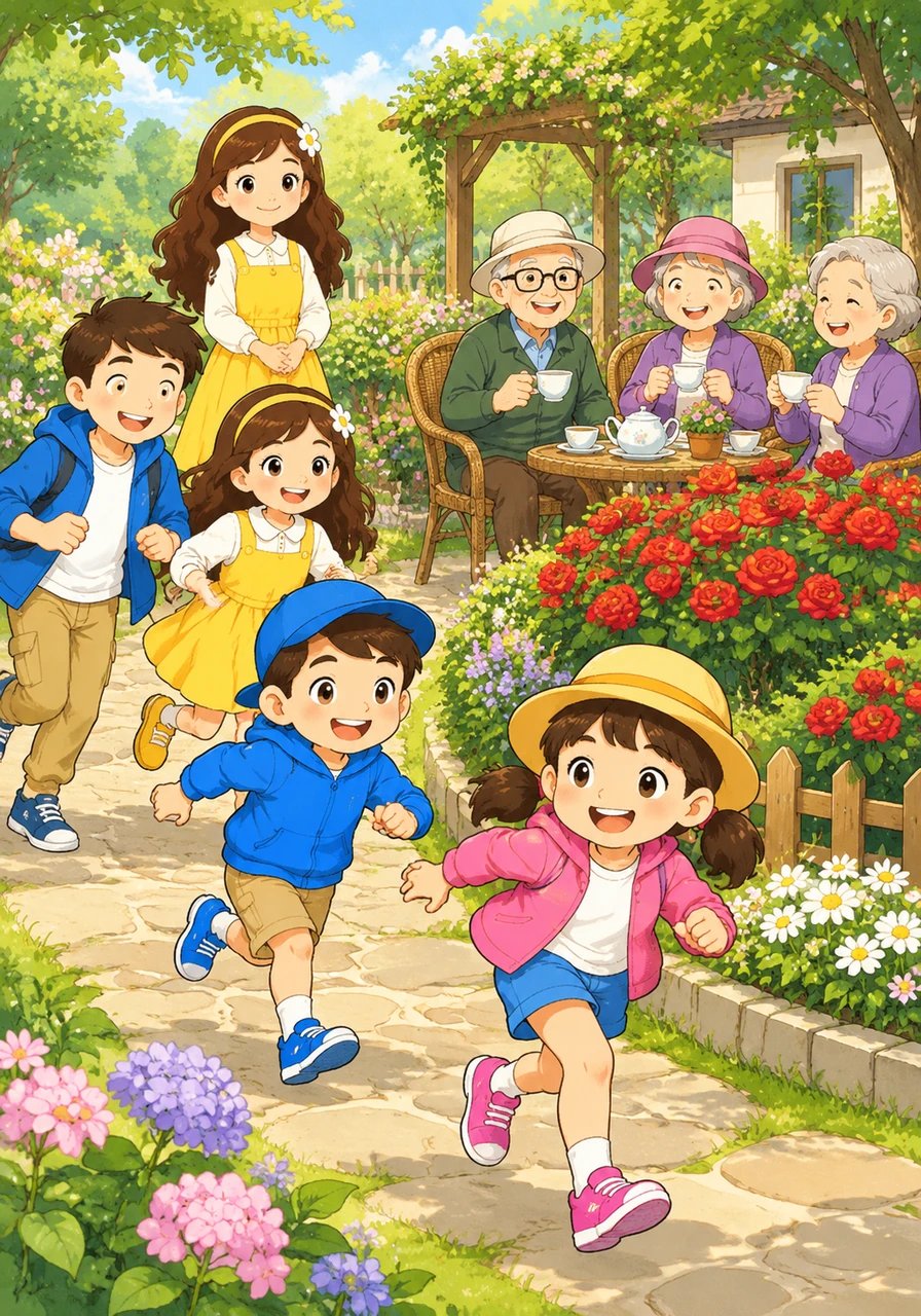 Children giggle as they play tag along the winding stone paths, while elder neighbors sip tea near a bed of velvety red blooms. The garden has become a bustling sanctuary of warmth and life. 'Open doors and open hearts turn quiet spaces into vibrant homes,' Flora writes in her garden journal.