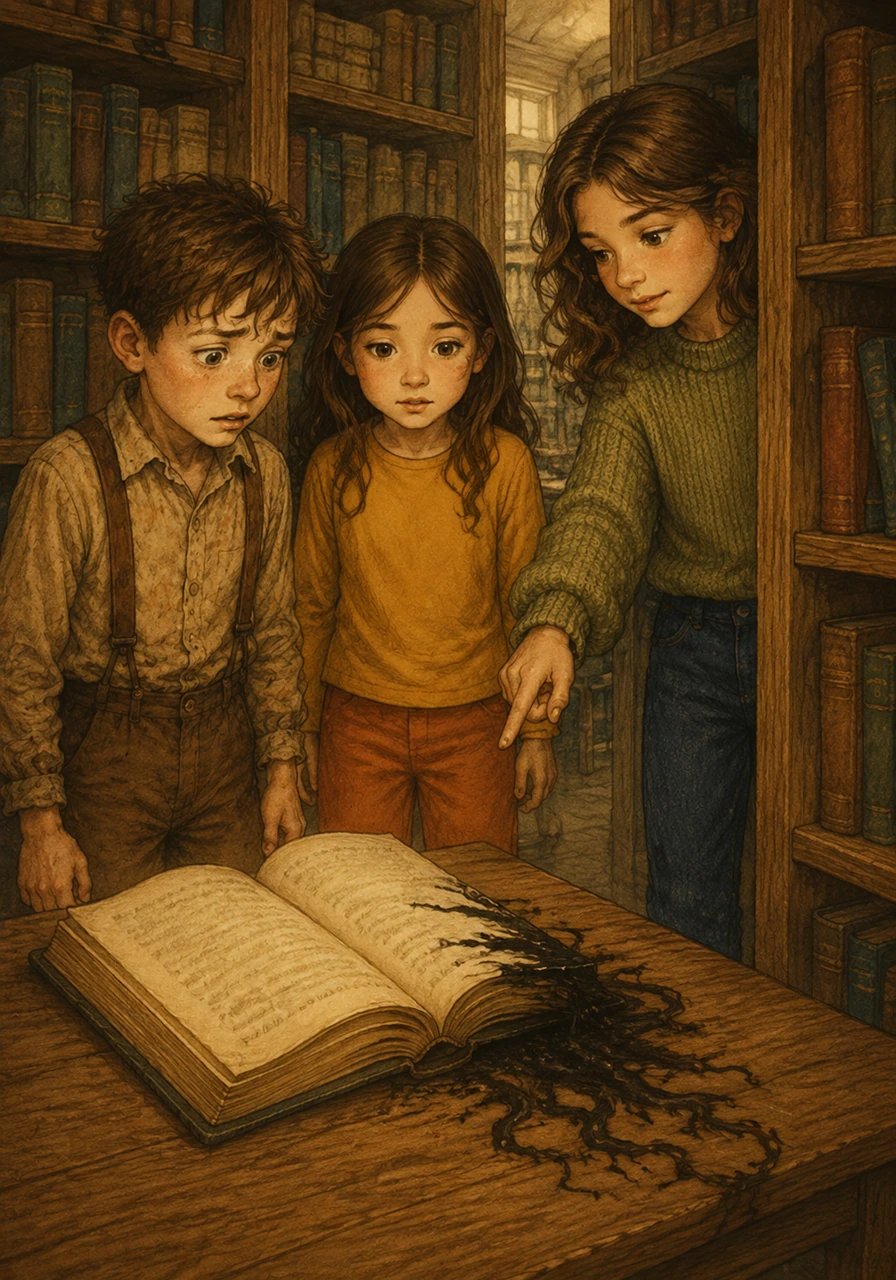 It does not stop showing them until you speak, whispered a gentle voice from behind the neighboring shelf. A classmate named Maya stepped out, pointing to the edges of the book where dark ink was beginning to creep onto the wooden desk. She explained that the book remembered every unconfessed truth, growing restless until the secret was released.