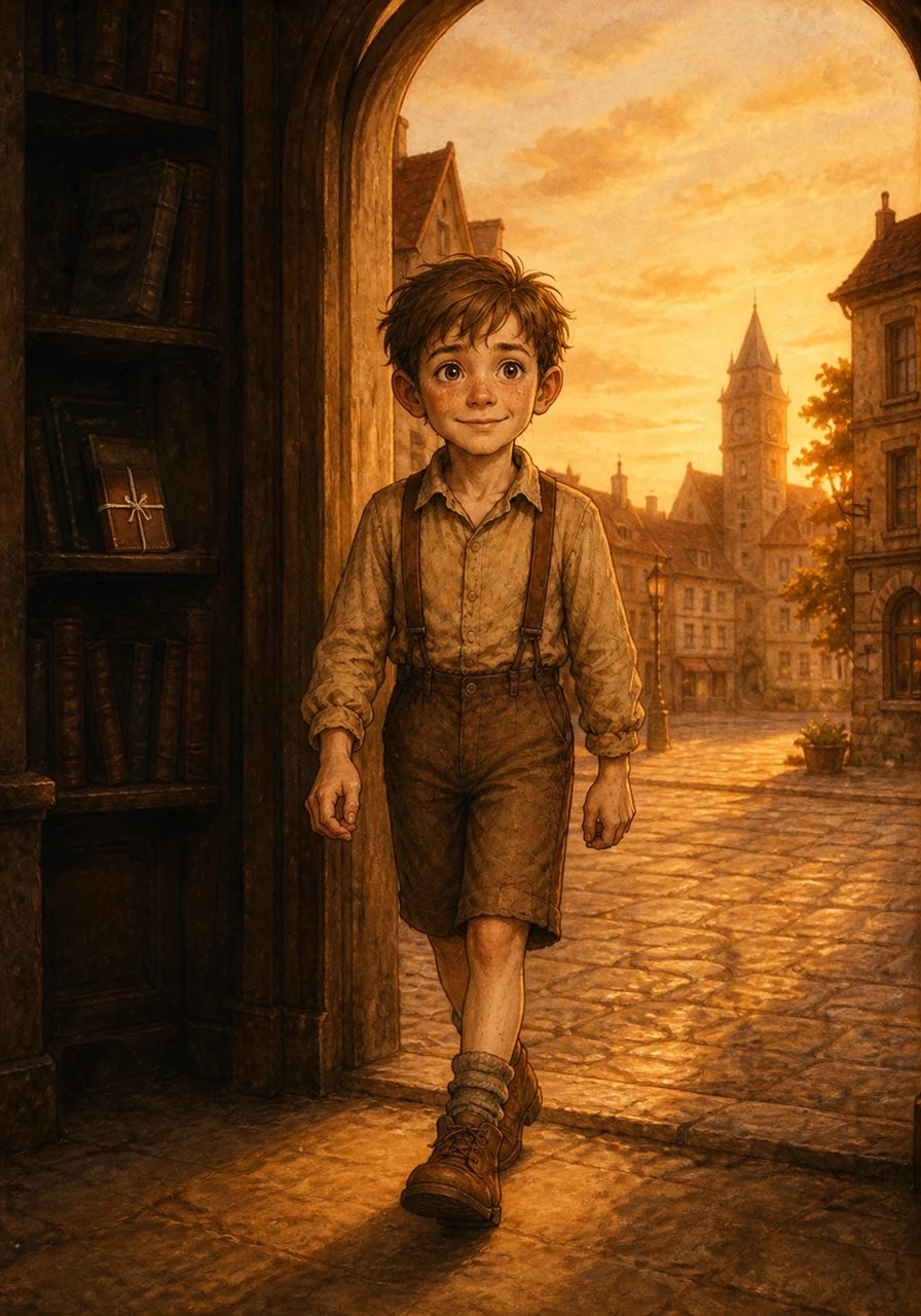 Gently closing the leather cover, Leo tied the silver thread around the book and placed it safely back in its hidden nook. He realized that the town library kept many hidden truths, but none were meant to harm. With a lighter heart, he stepped out into the evening sunset, ready to face whatever came next.