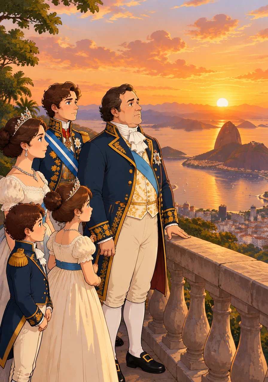 Ao contemplar a majestosa Baía de Guanabara no pôr do sol, o Príncipe João compreendeu o impacto de sua escolha. Aquela difícil decisão tomada na Europa havia florescido, unindo dois mundos e criando um legado histórico inesquecível.