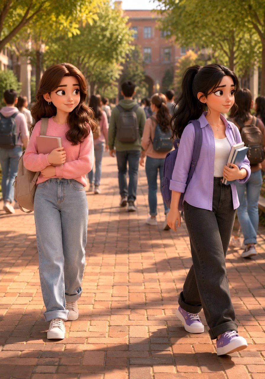 After school ended, fate quietly brought them to the exact same college campus, though their paths diverged into different courses. Diya studied B.Com (CA) while Meera pursued B.Com (General), and a whole month passed in the bustling crowds without them ever crossing paths.