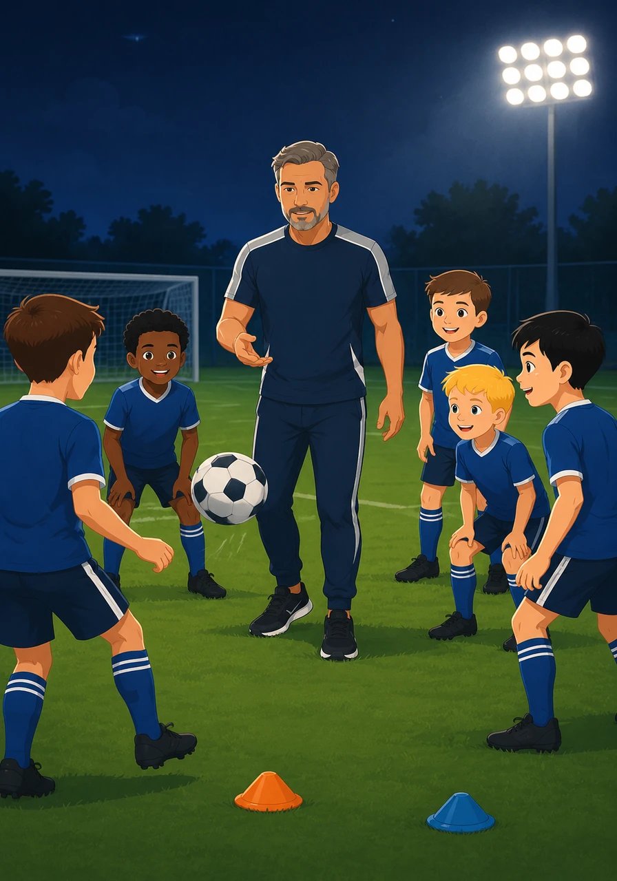 Bob realized that a true leader doesn't just work on himself, so he began staying late to help his struggling teammates improve. He patiently passed the ball back and forth with them, offering words of encouragement whenever they missed a shot. His kindness quickly turned him into a reliable friend on the pitch.