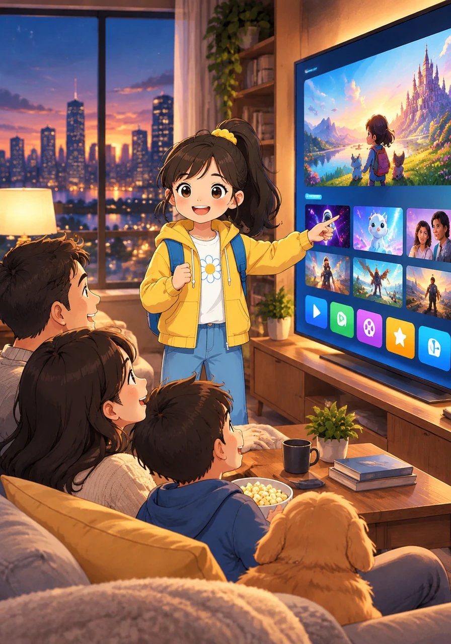 As dusk settles over the urban skyline, Maya shifts her attention to living rooms across the nation where families gather around smart screens. She connects her campaign to Connected TV streaming channels, delivering cinematic video commercials directly into interactive home entertainment setups. Clear, high-definition storytelling fills the living rooms with engaging visuals.