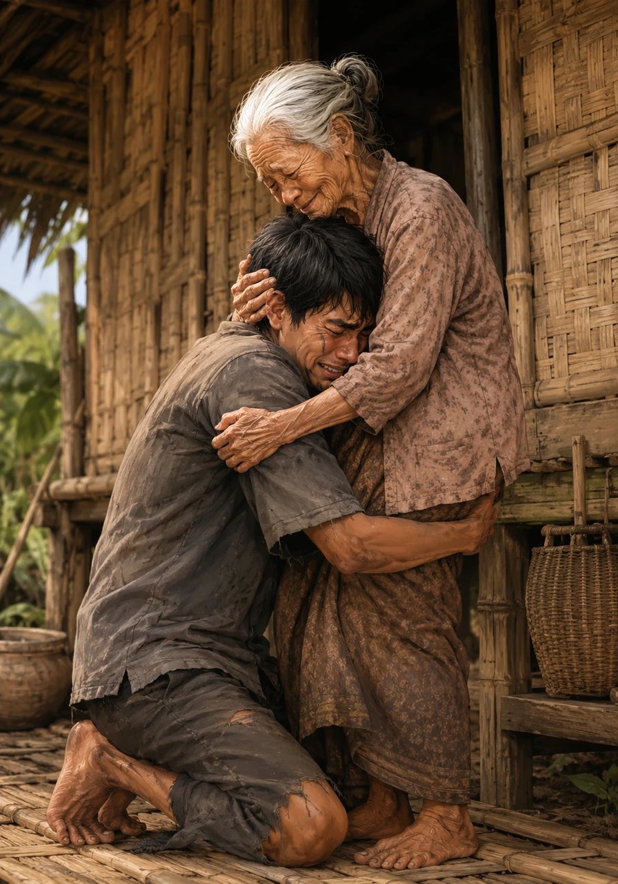 Air mata kebahagiaan tumpah saat Bima bersimpuh di kaki neneknya yang kini sudah semakin renta di depan rumah bambu tua mereka. Bima memeluk erat wanita yang paling berjasa dalam hidupnya itu, berbisik bahwa penderitaan mereka telah berakhir.