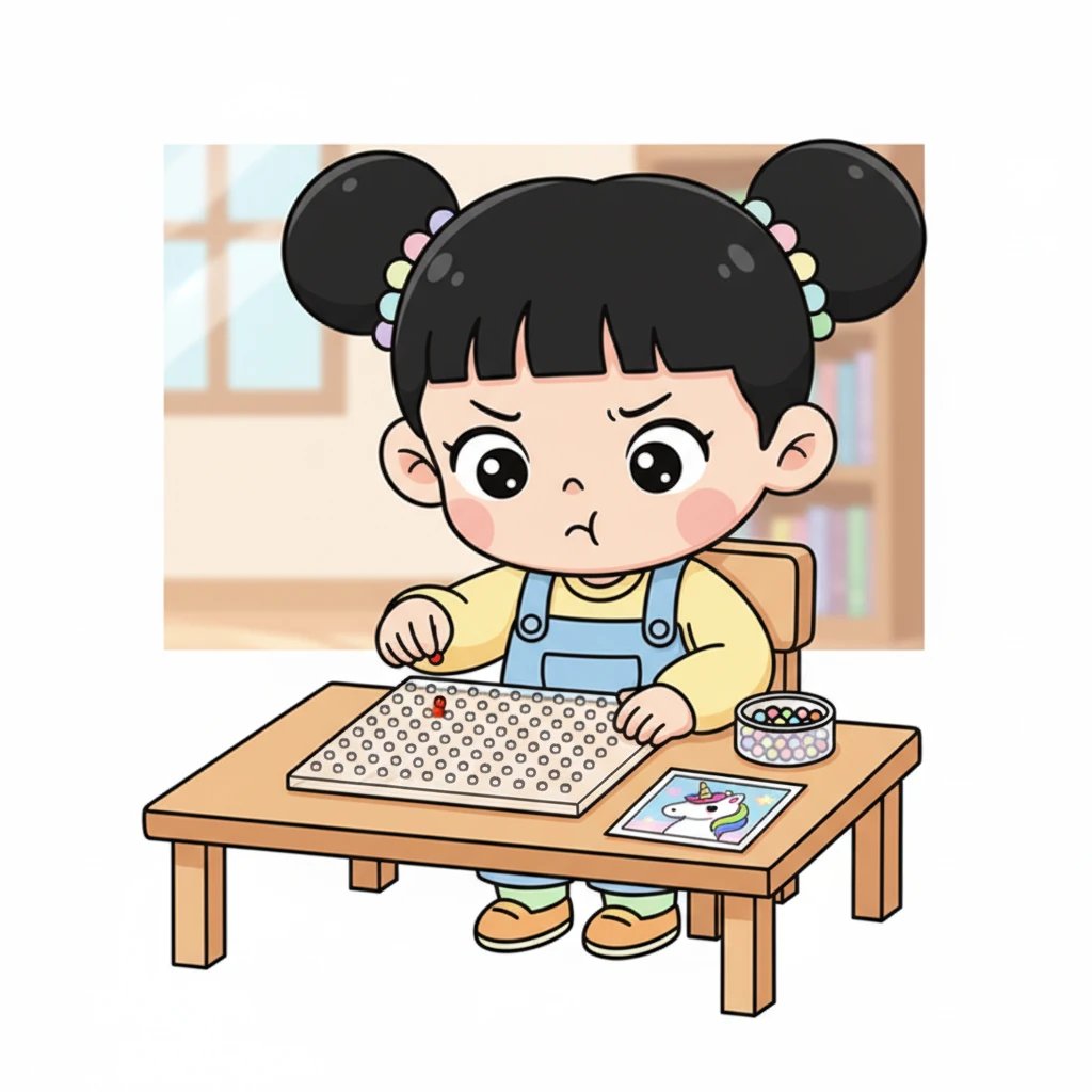 小艺最喜欢玩拼豆了,她小心翼翼地把一个个小豆子放在模板上。但是,当她想把最爱的彩虹独角兽照片变成拼豆画时,却发现这太难了,小小的豆子很难拼出复杂的图案。