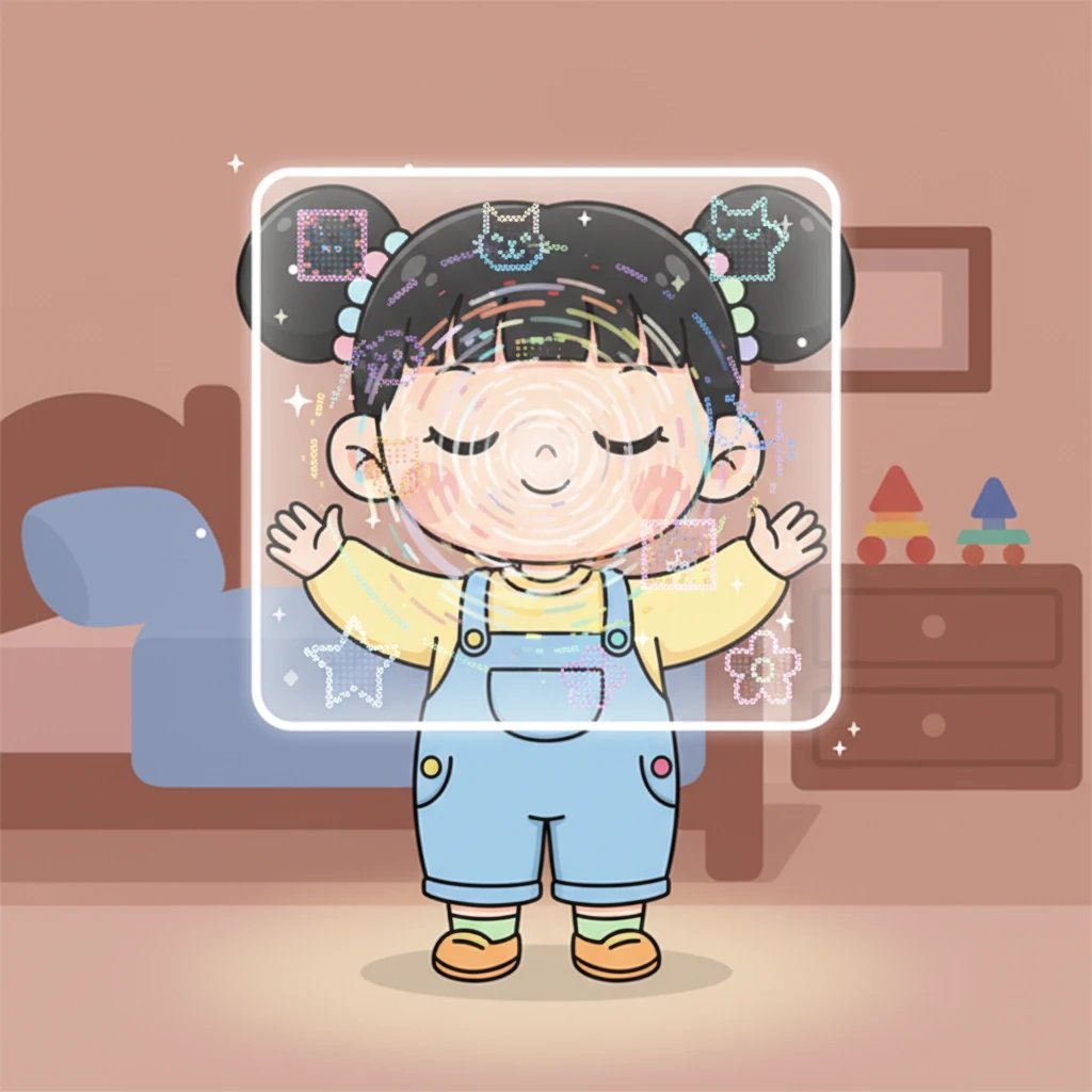 她梦想着一个神奇的工具,能帮她把任何图片都变成清晰的拼豆图样。小艺闭上眼睛,想象着一个光芒闪烁的屏幕,上面充满了各种颜色和图案。