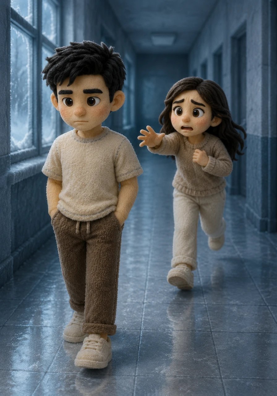 The next day, the hallway felt icy as Putra intentionally avoided Fariko's gaze while walking past. Fariko rushed after him, desperately begging for a single moment to explain what had happened. Without turning around, Putra quietly replied that sometimes explanations simply come too late.