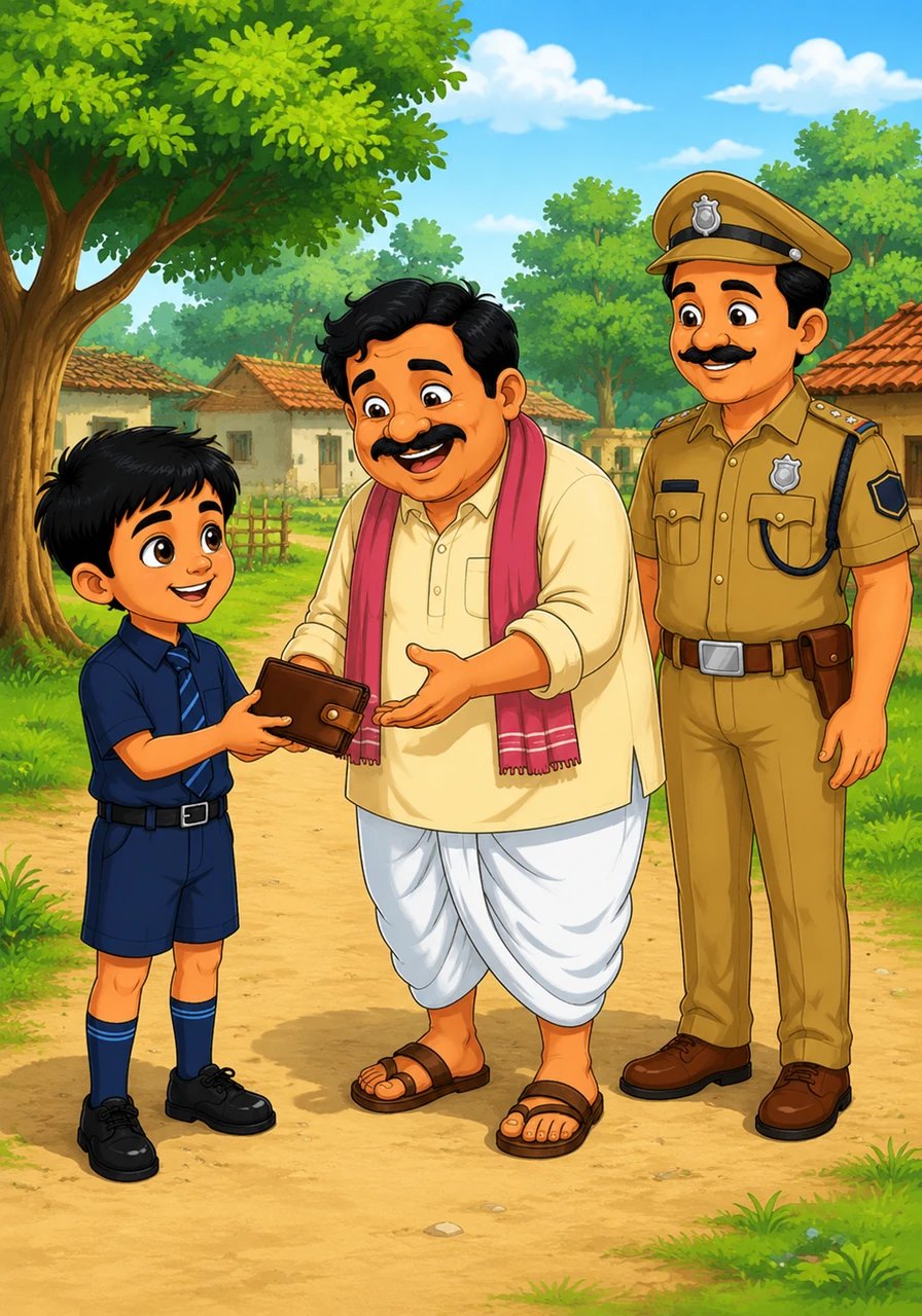 એક સુંદર અને હરિયાળા ગામમાં રાહુલ નામનો એક નાનો છોકરો રહેતો હતો. તે ખૂબ જ મહેનતુ, દયાળુ અને હંમેશા સાચું બોલનારો છોકરો હતો. તેની આંખોમાં એક અનોખી ચમક હતી અને તેના ચહેરા પર હંમેશા મીઠું સ્મિત રહેતું હતું.
