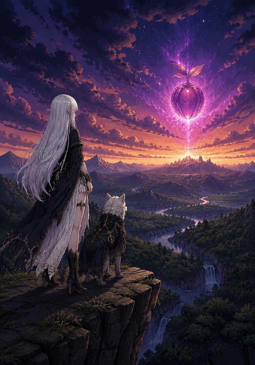 Having escaped the immediate threat, Cristal and her unique bush dog look out toward the horizon where the powerful fruit awaits. An intriguing, mysterious energy pulses from the next realm, signaling that the true magic of their journey is just beginning.
