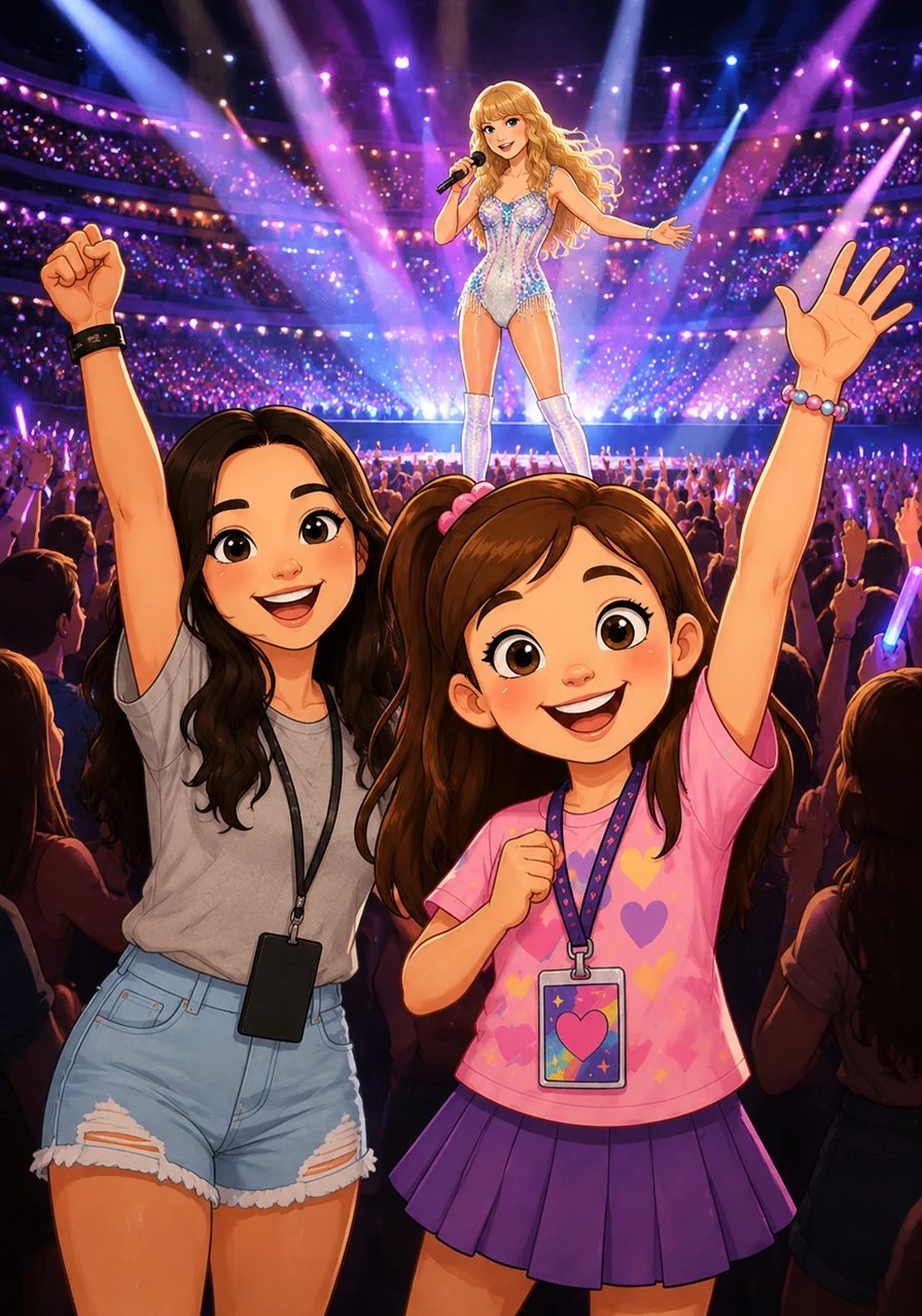 As the concert began, the arena buzzed with energy, and Lily joined thousands of other fans, singing and dancing passionately to every song. She felt completely connected to the music and the moment.