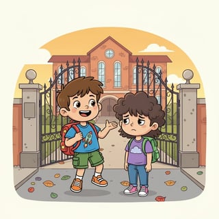 two 12 year old twins at school