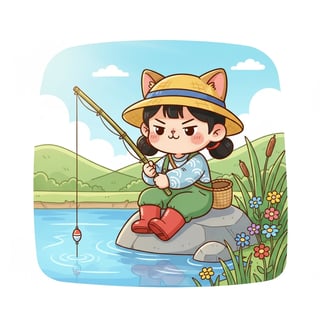 小猫咪的钓鱼冒险