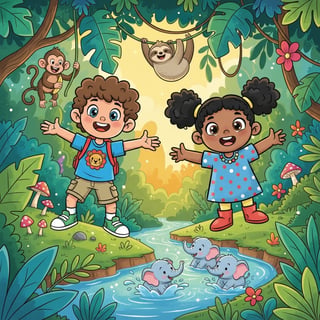 Noven and Winni's Whimsical Jungle Adventure