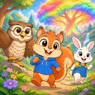 The Magical Forest Adventure: The Little Animals and the Secret of the Rainbow Tree