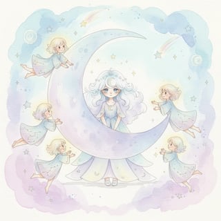 The Shy Moon's Gentle Glow