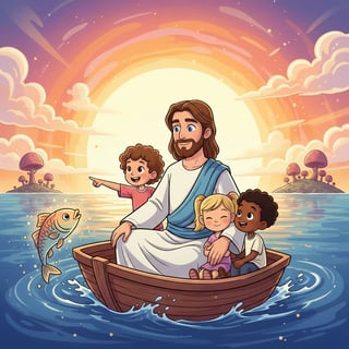 Jesus and the Golden Sunset