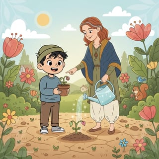 رحلة زيد مع النبتة الصغيرة
