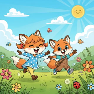 Flicker and Rusty's Playful Chase