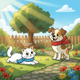dogs in the garden