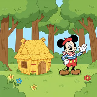 Le Loup et les Trois Petits Cochons chez Mickey