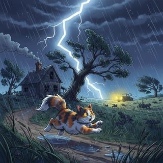A brave cat explores the city
