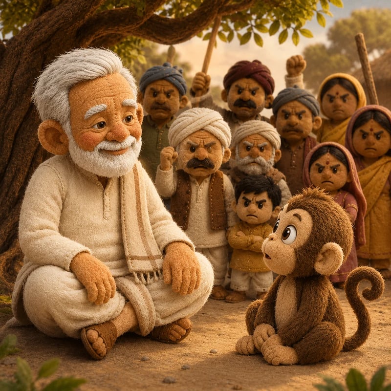 दादा जी और नटखट बंदर - Moral education