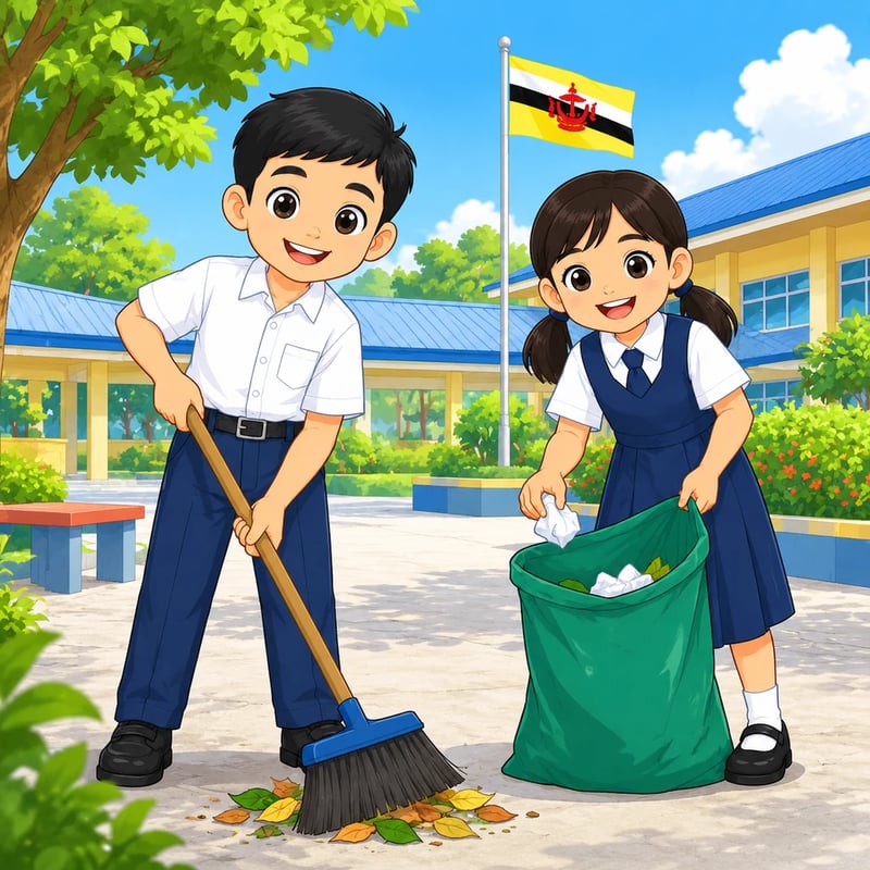 Amir Menjaga Kebersihan Sekolah - Educational stories