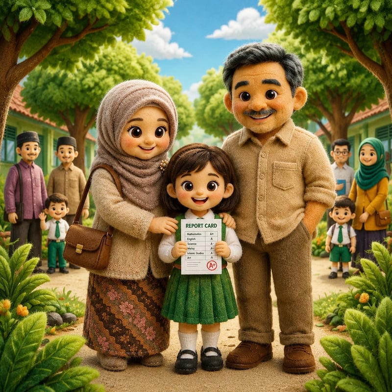Aku Senang Ayah Ibuku Ambil Raporku - Family stories