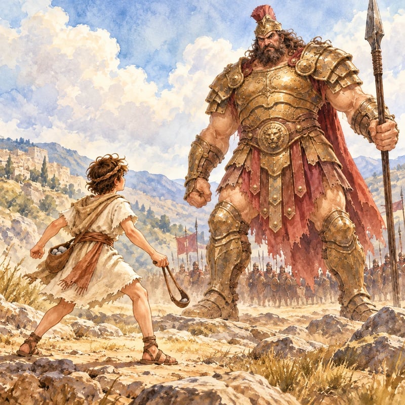 David y Goliat: Una Historia de Fe y Valentía - Educational stories