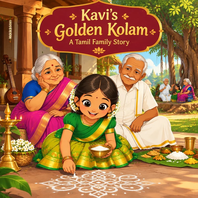 Kavi's Golden Kolam: A Tamil Family Story - Family stories