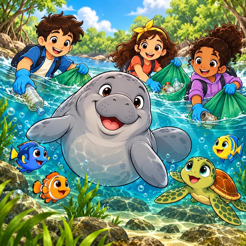 Tito el Manatí: Un Amigo en el Río - Educational stories