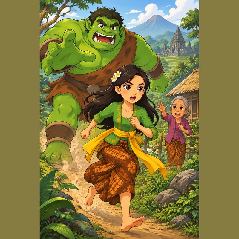 Timun Mas: The Brave Golden Cucumber Girl - Fairy tales