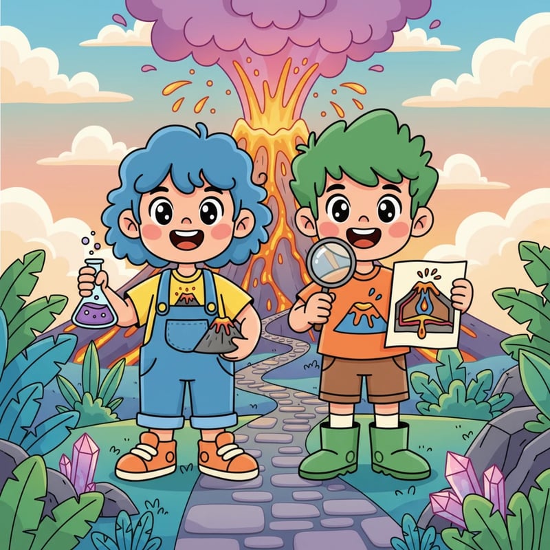 Hành trình của An và Huy đến Núi Lửa Thần Kỳ - Adventure stories